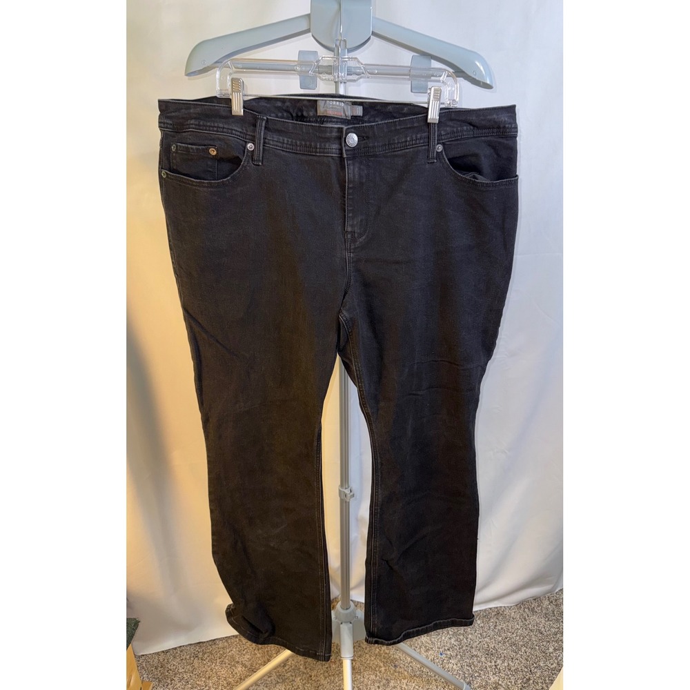 Torrid Luxe Slim Boot Black Super Stretch Jean Women 22 Tall Plus Size High Rise